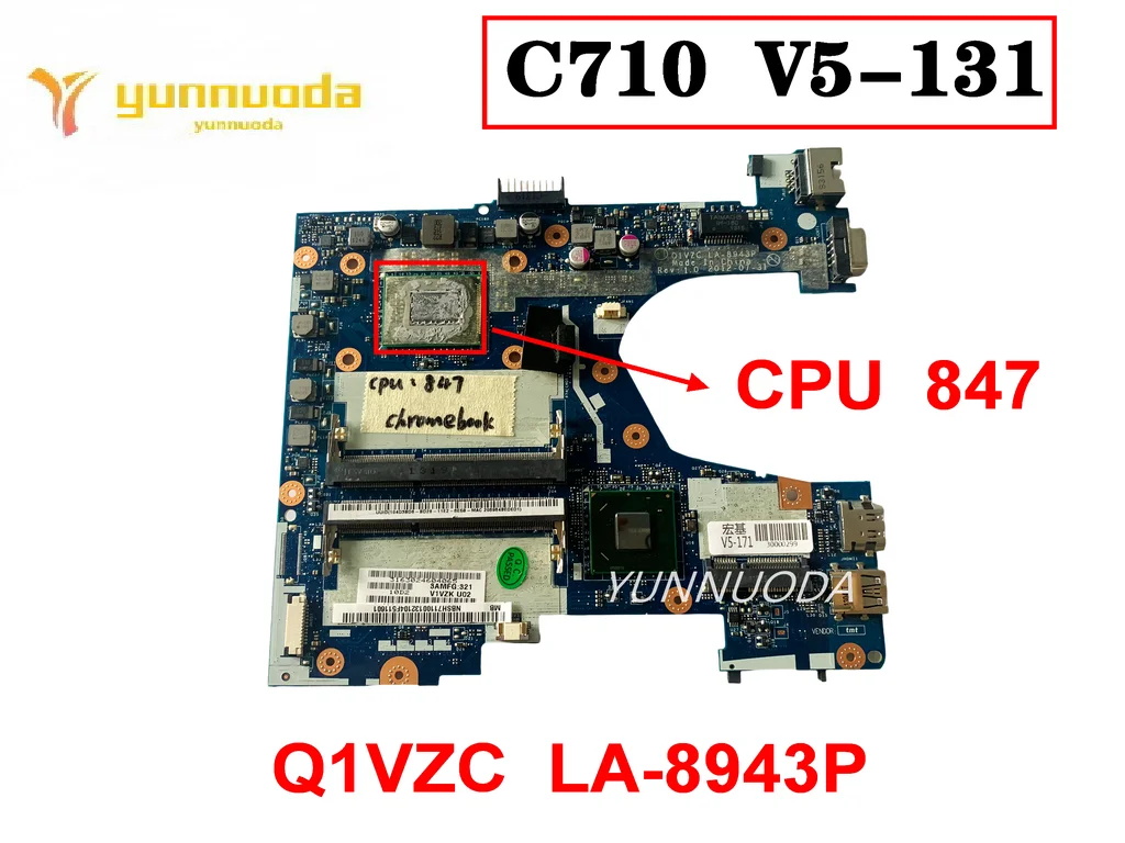 Original For For Acer Aspire C710 V5-131 Celeron 847 Laptop Motherboard LA-8943P NBSH711001 SR08N DDR3 Tested Good Free Shipping