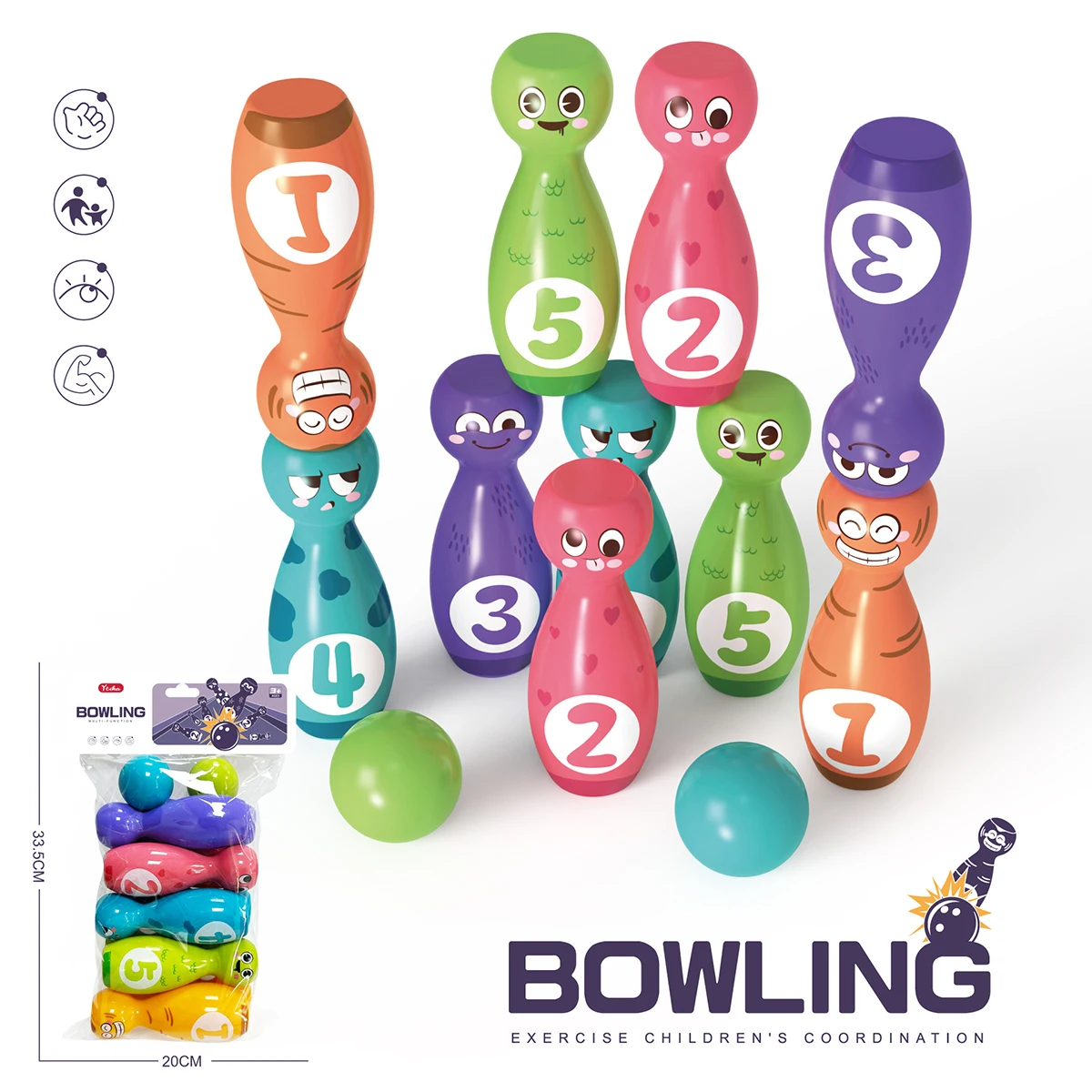 Children's bowling indoor interactive puzzle toys for parent-child interaction, cultivating children's athletic abilities