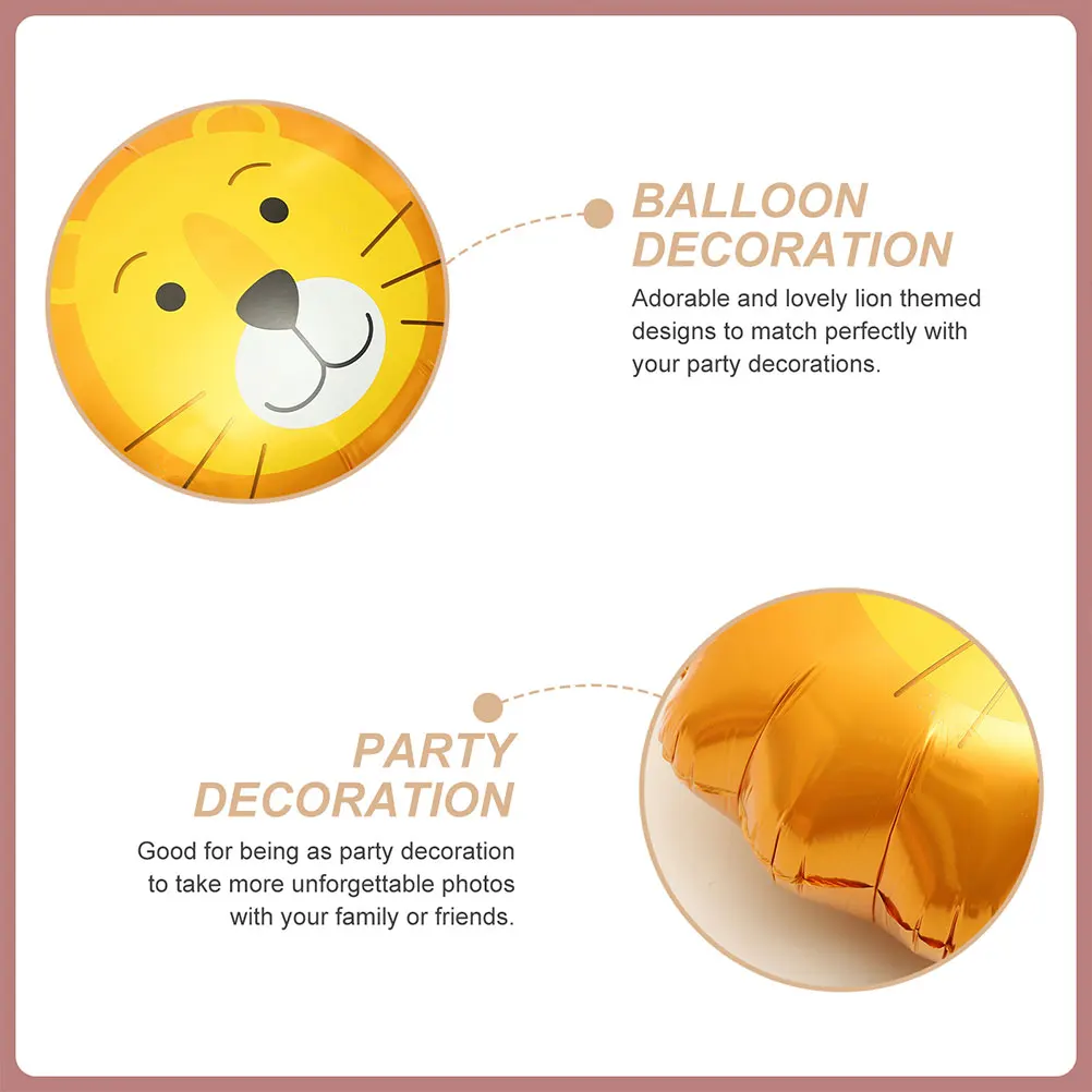 

10pcs Head Aluminum Film Balloons Foil Party Decorations Inflatable Balloon For Birthday Parties Room Decoration Lion Shaped