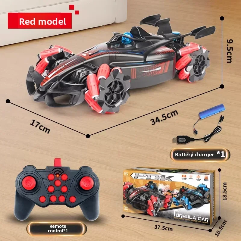F1 Equation Remote Control Stunt Racing Four-Wheel Drive Light Spray Induction for Children Stunt Drifting Toy Car