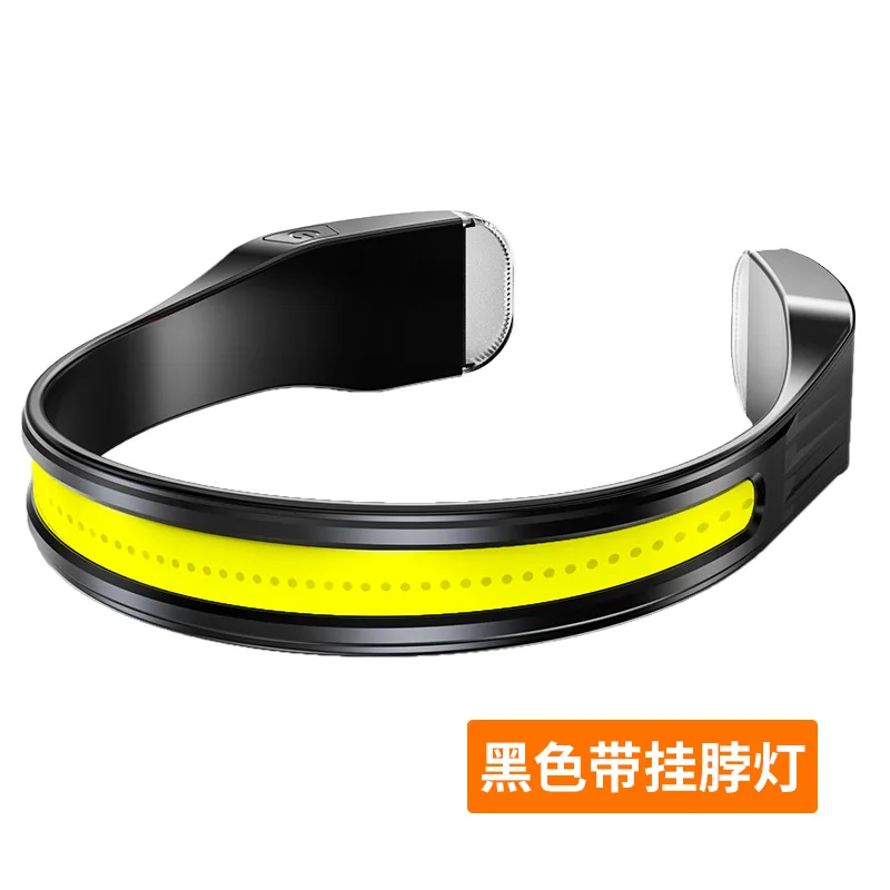 cob halterneck night running headlight, bright light charging, super head-mounted floodlight fishing, ultra-long endurance LED