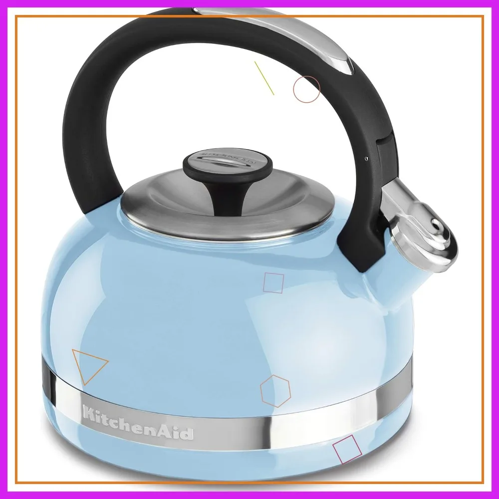 

2.0-Quart Stovetop Kettle with Full Handle and Trim Band, Cameo Blue, 2 Qt Capacity