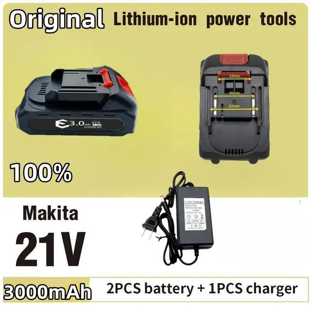 

18650 21V 3000mAh high-power durable lithium battery, charger,for Makita 21V series electric tool high voltage water gun