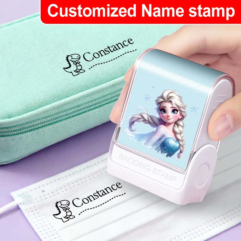 Personalized Disney Stitch Name Stamp With Washable Ink , Easy to Use,Self Inking Seal for Books Notebooks School Supplies