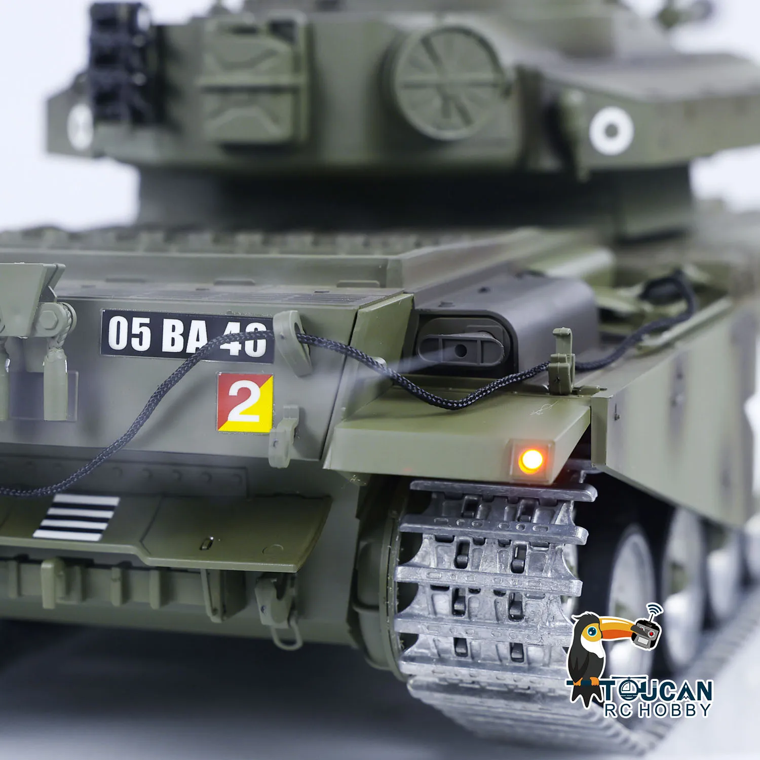 Tongde 1/16 RC Modello di carro armato British Centurion MK5 BB e carro armato da battaglia a infrarossi Tracce in metallo Barilotto Recoi BB Tiro Suono leggero