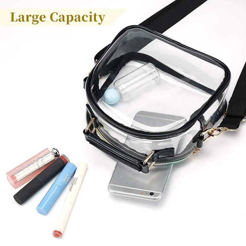 Super Bowl Women Shoulder Bag Transparent Crossbody Messenger Bag Handbag Waterproof PVC Pockets for Summer Travel