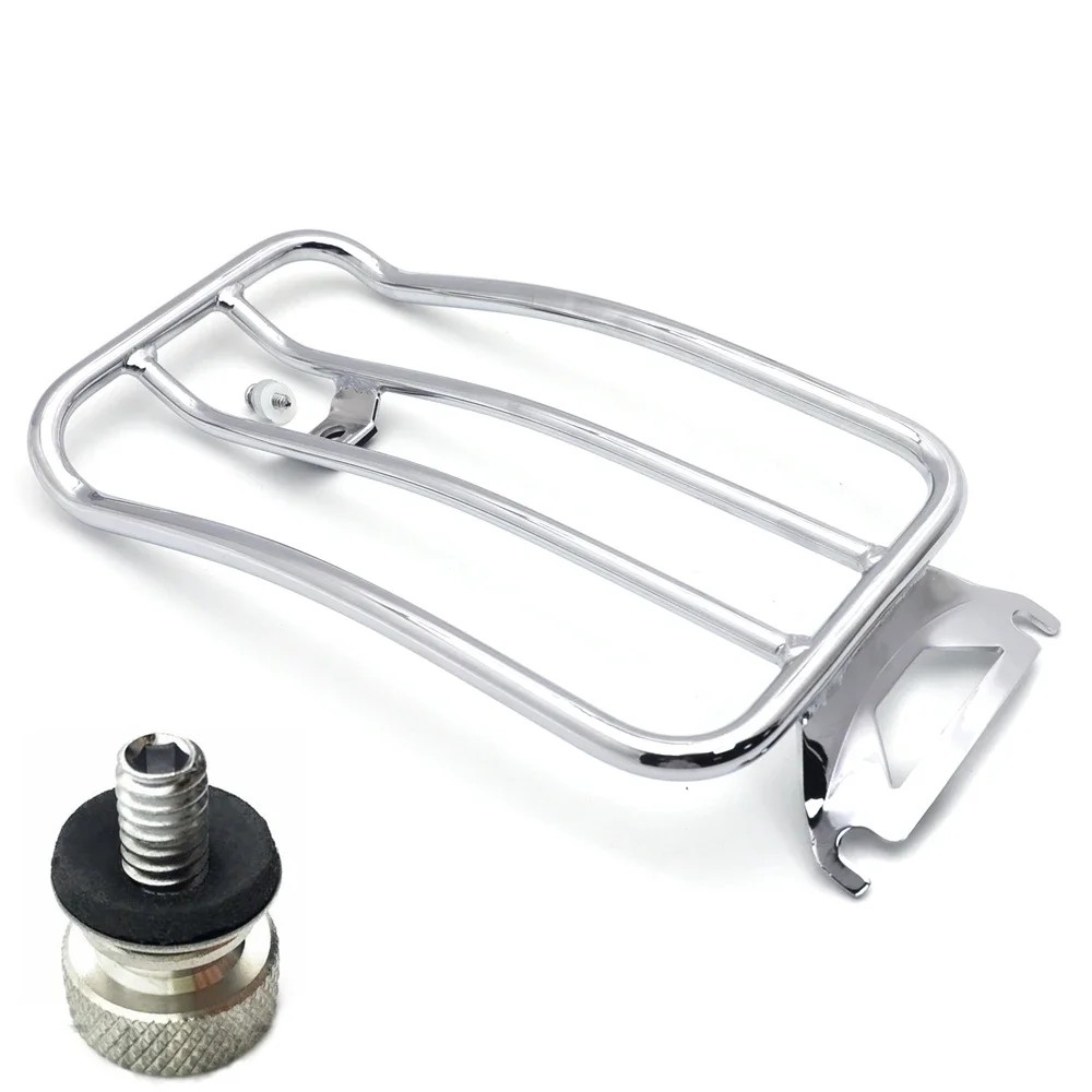 

NEW Chrome 11"x7" Solo Seat Luggage Rack+Bolt For Harley Davidson 1997-2015 Touring FLH FLT
