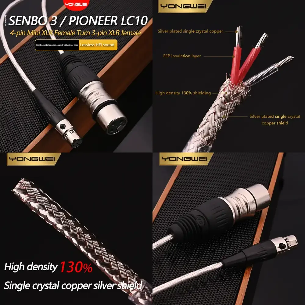 

Аудиокабель YONGWEI 4-контактный Mini XLR (гнездо) - 3-контактный XLR (гнездо) для звуковой карты Vanguard LC10, микрофона, студийной записи