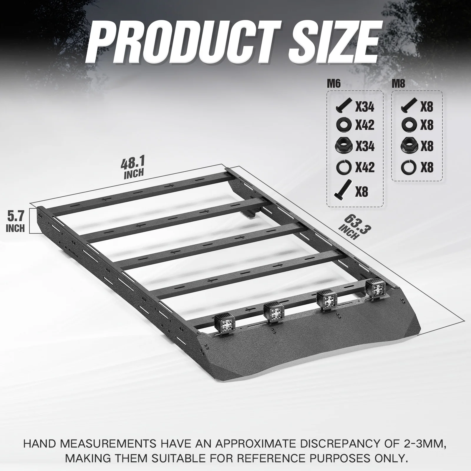 رف السقف العلوي سلة البضائع الناقل شاحنة على السطح تخزين الأمتعة حامل ل 2024 2025 تاكوما مزدوج/طاقم الكابينة 4th الجنرال على الطرق الوعرة #3