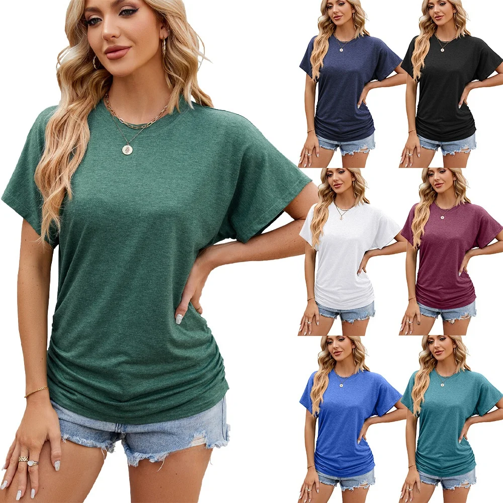 

Цвет круглая футболка Ne Loose ort Sve Top Aron Color Pure Color ort Sve round Ne Футболка женская Faion