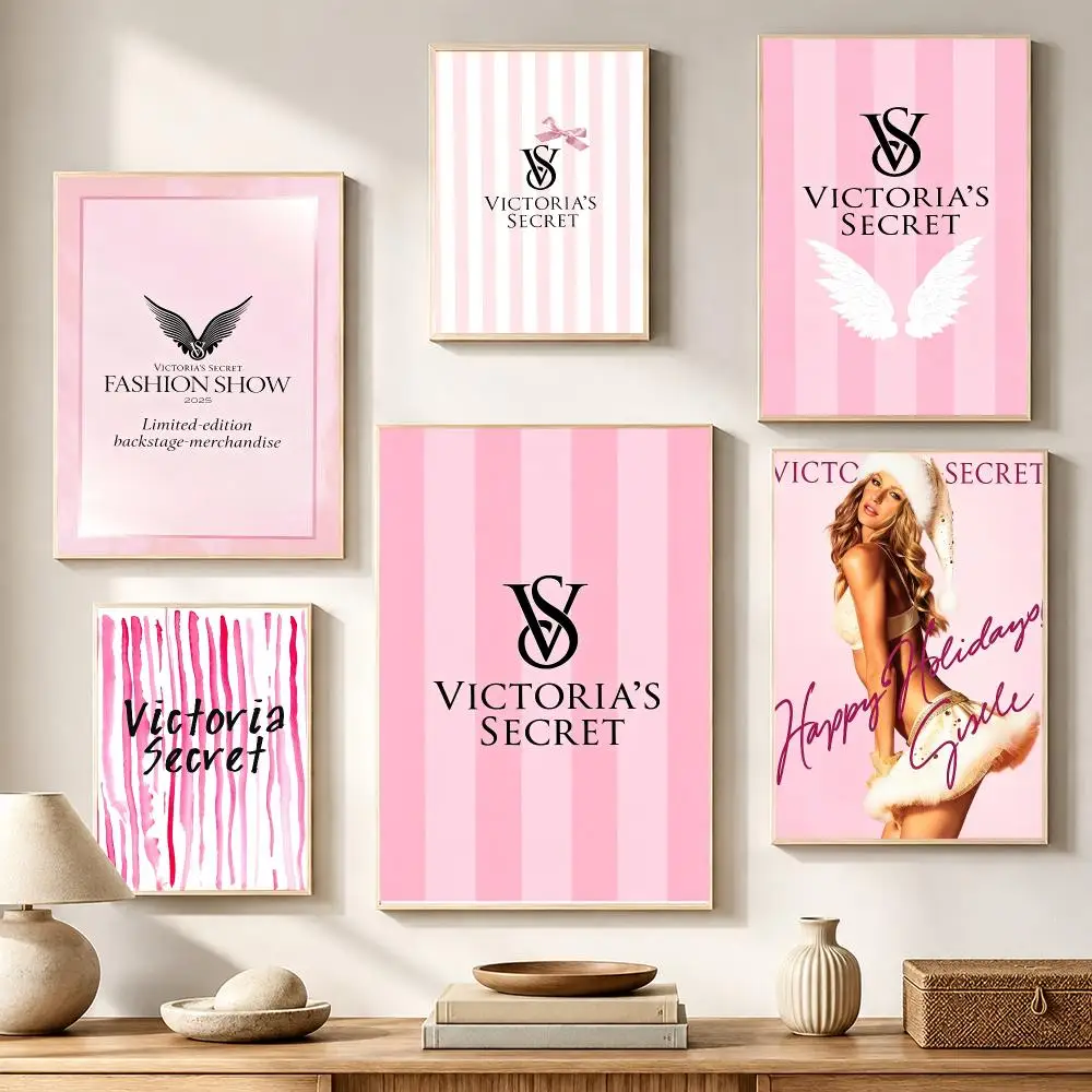 Fashion Brand V-Victoria Secret Poster High-definition waterproof stickers, suitable for home décor,holiday decorations