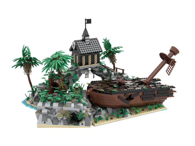 Novo 2775 pçs moc série pirata medieval dominica pirata praia modelo diy ideias criativas kidstoy presente blocos de construção de natal