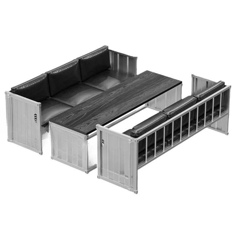 

Industrial style milk tea shop table and chair combination, wrought iron deck sofa