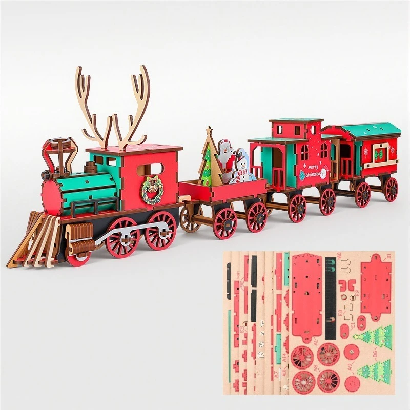 Puzzle in legno per bambini Modello di assemblaggio 3D giocattolo per ragazzi e ragazze dai 6 anni in su, giocattolo da costruzione regalo fatto a mano