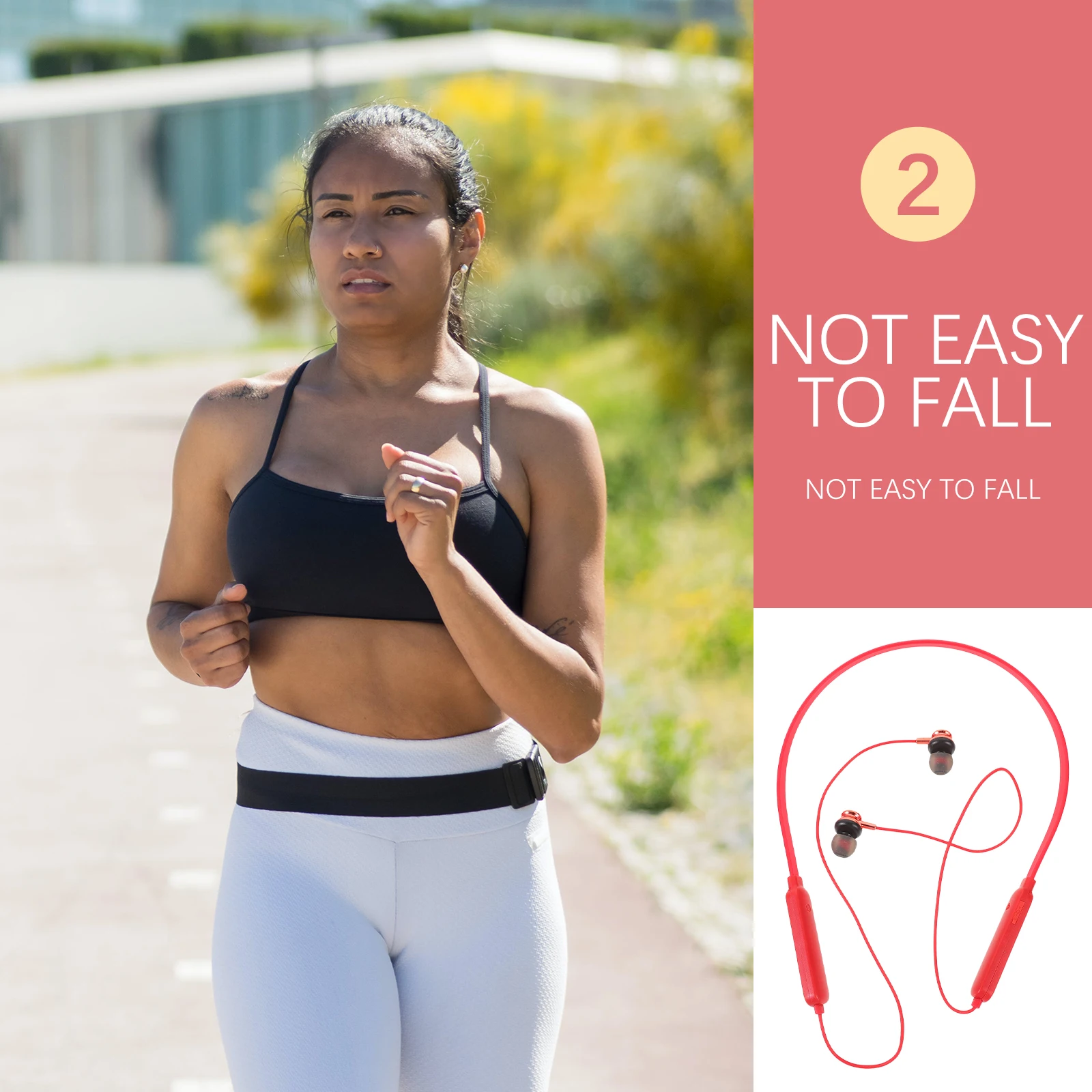 

Sports Wireless Ear Hook Earphone Magnetic Neckband Super Bass Stereo Headphones Built-In Mic Play Button Hands-Free Calling