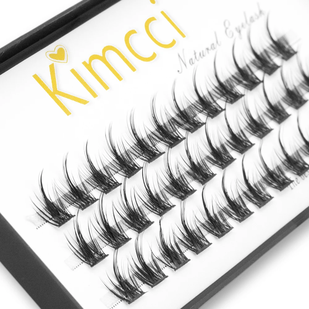 Kimcci CYEM 36 Bundles Mink Eyelash Extension Faux Mink Lashes Segmented False Bundles Eyelashe  Natural Easy to Operate Eyelash