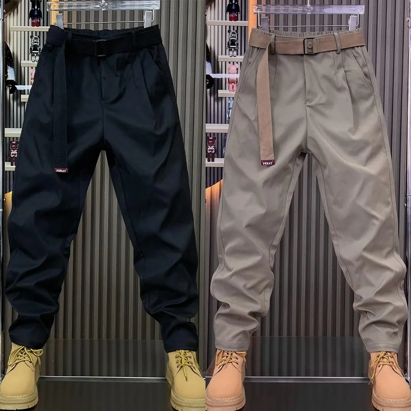 

Осенние мужские повседневные брюки, корейские спортивные брюки, черные, хаки, свободные брюки, высокое качество, уличные мужские спортивные штаны, новинка 2025 г.