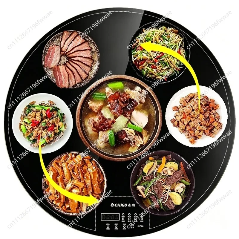 For Meal board, household smart hot plate, warm plate, manual electric rotation, smart insulated dining table