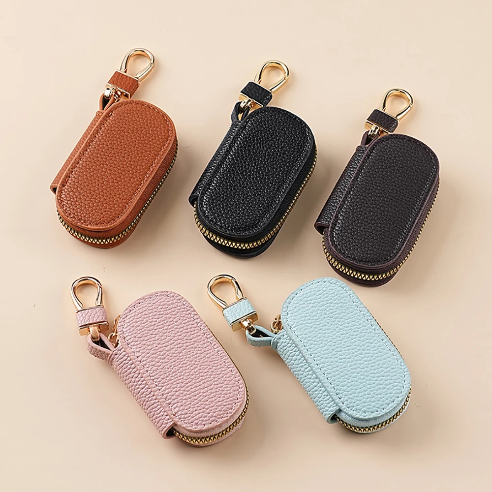 5pcs Key Bag Plain PU Light Protable Waterproof Car Short Wallet Mix Color