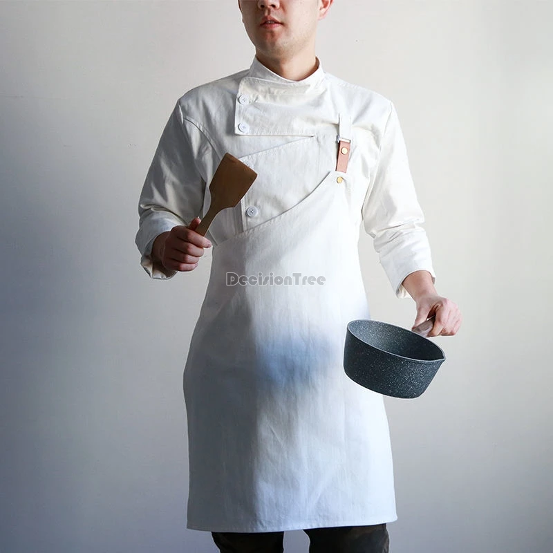 Uniforme de chef de style chinois pour hommes, vêtement de chef de restaurant occidental haut de gamme, travail quotidien du chef dans le dos de la cuisine, 2024