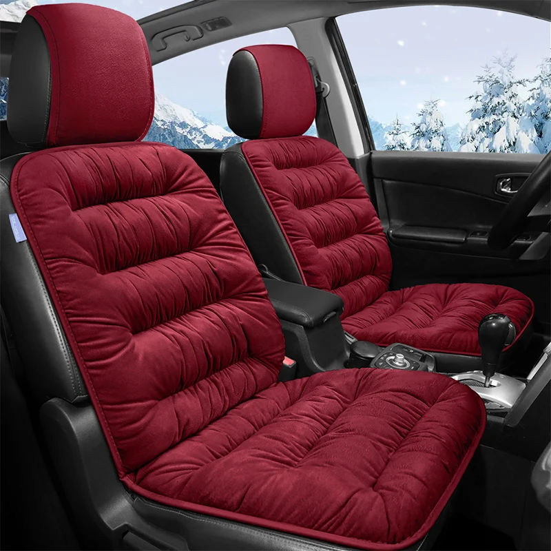 Universal Covers for Car Seats Cushion Backrest Auto Warm Winter Thicken Soft Plush Car Front Seat Pad Automobile Chair Mats