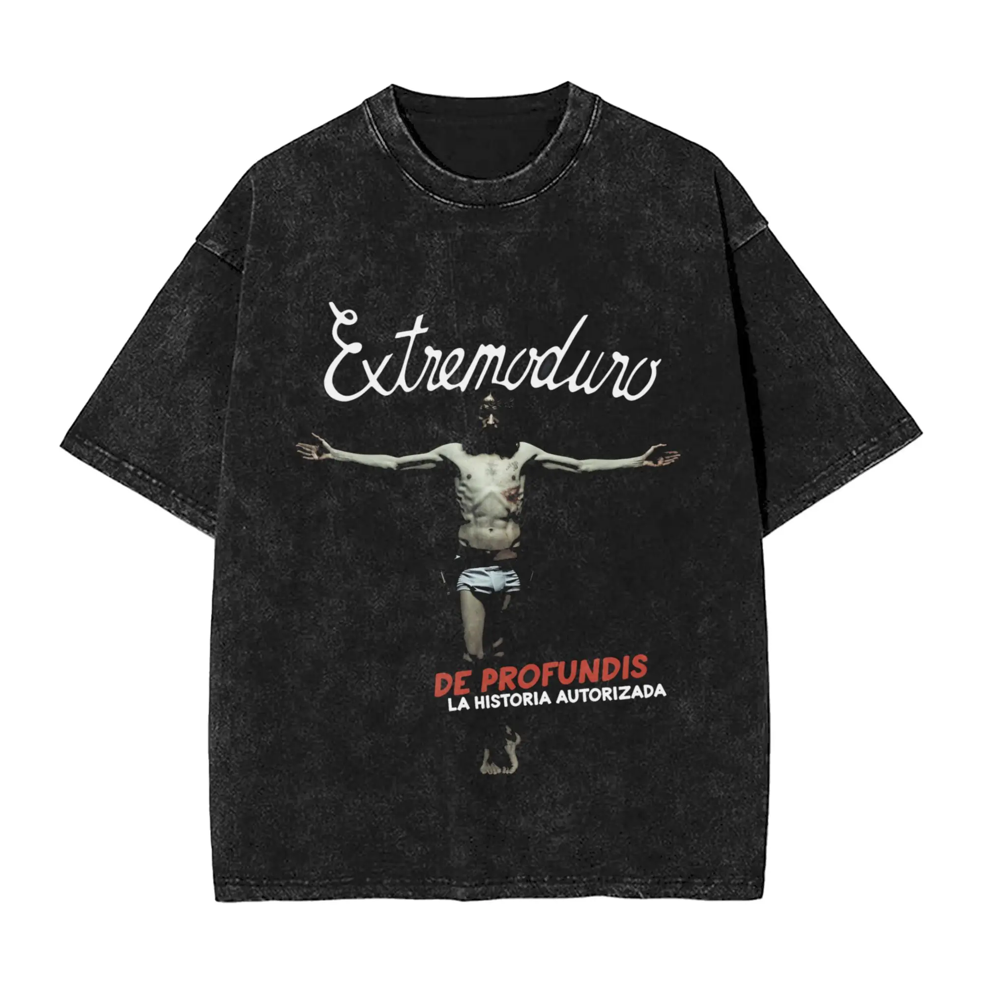 

2025 Rock Extremoduro Tour Merch Band Men T Shirt Washed Tees Short Sleeve Round Collar T-Shirt Pure Cotton Plus Size Clothes