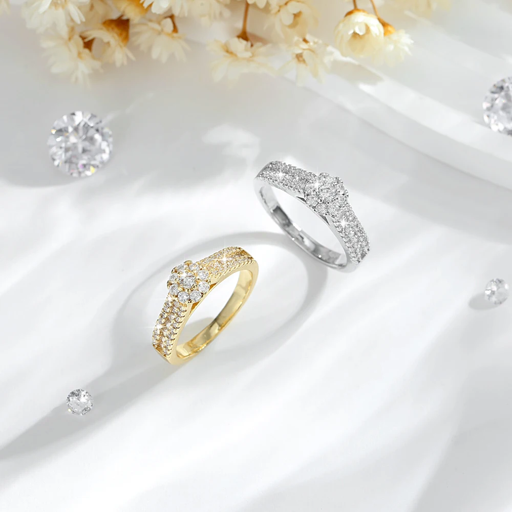 

Fashion ring for women set with AAA zircon high-end design versatile index finger ring exquisite jewelry popular