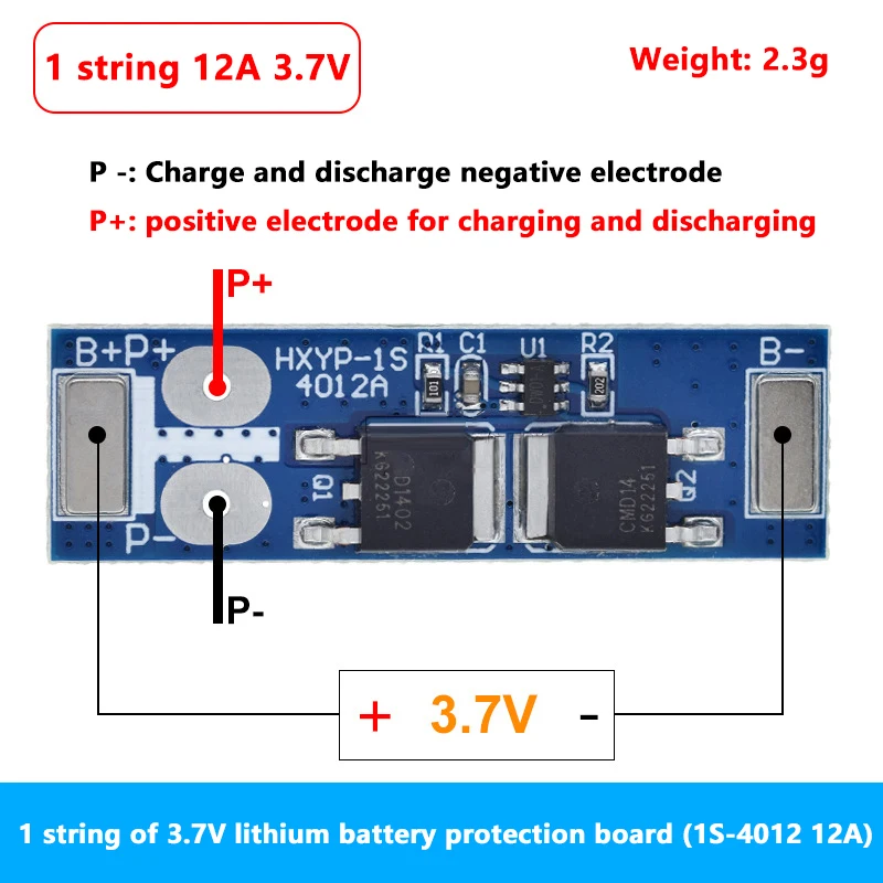 لوح حماية بطارية الليثيوم BMS 1S 12A 16A 24A 3.7V LiFePO4 18650 4.2V شحن الجهد/دائرة قصيرة/المنع الشحن الزائد #6