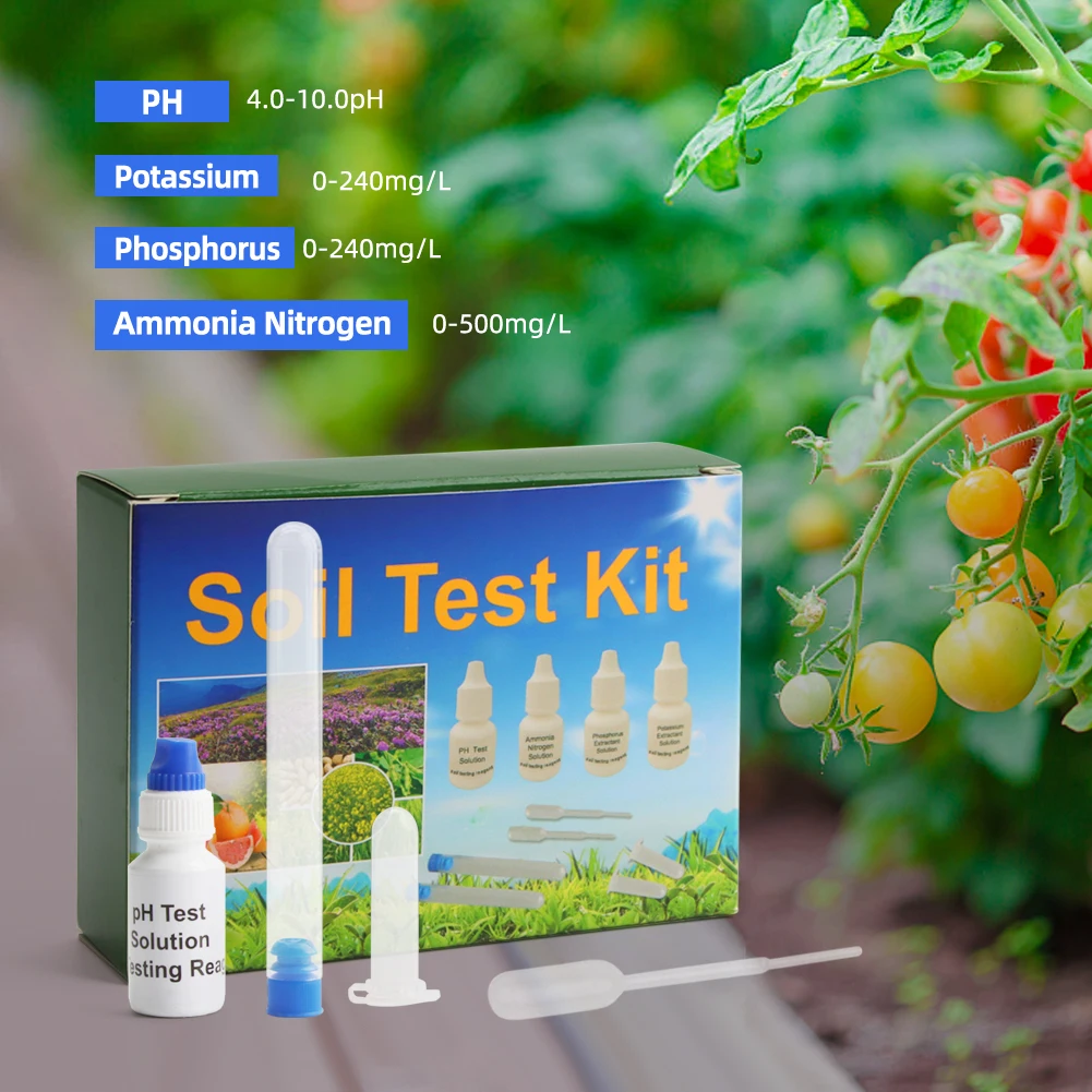 Yieryi New Soil Testing Kit Soil PH Meter Soil Quality Testing Tool with N1 Nitrate P1 Potassium K1 K2 Accessories