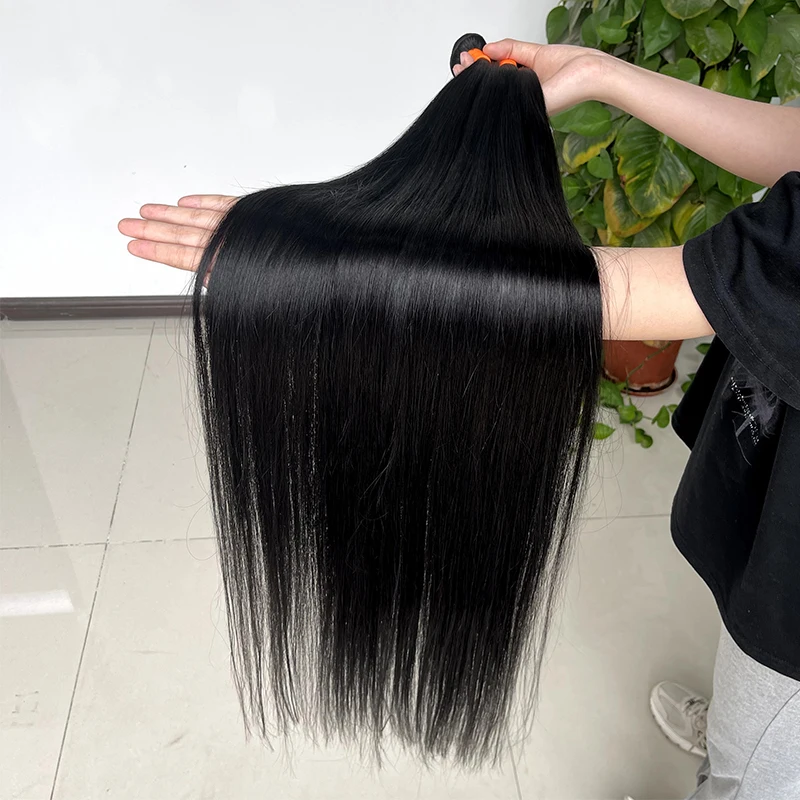 Grosir murah bundel lurus Vietnam 100% bundel jalinan rambut manusia 3 4 ekstensi rambut manusia tanpa proses untuk wanita