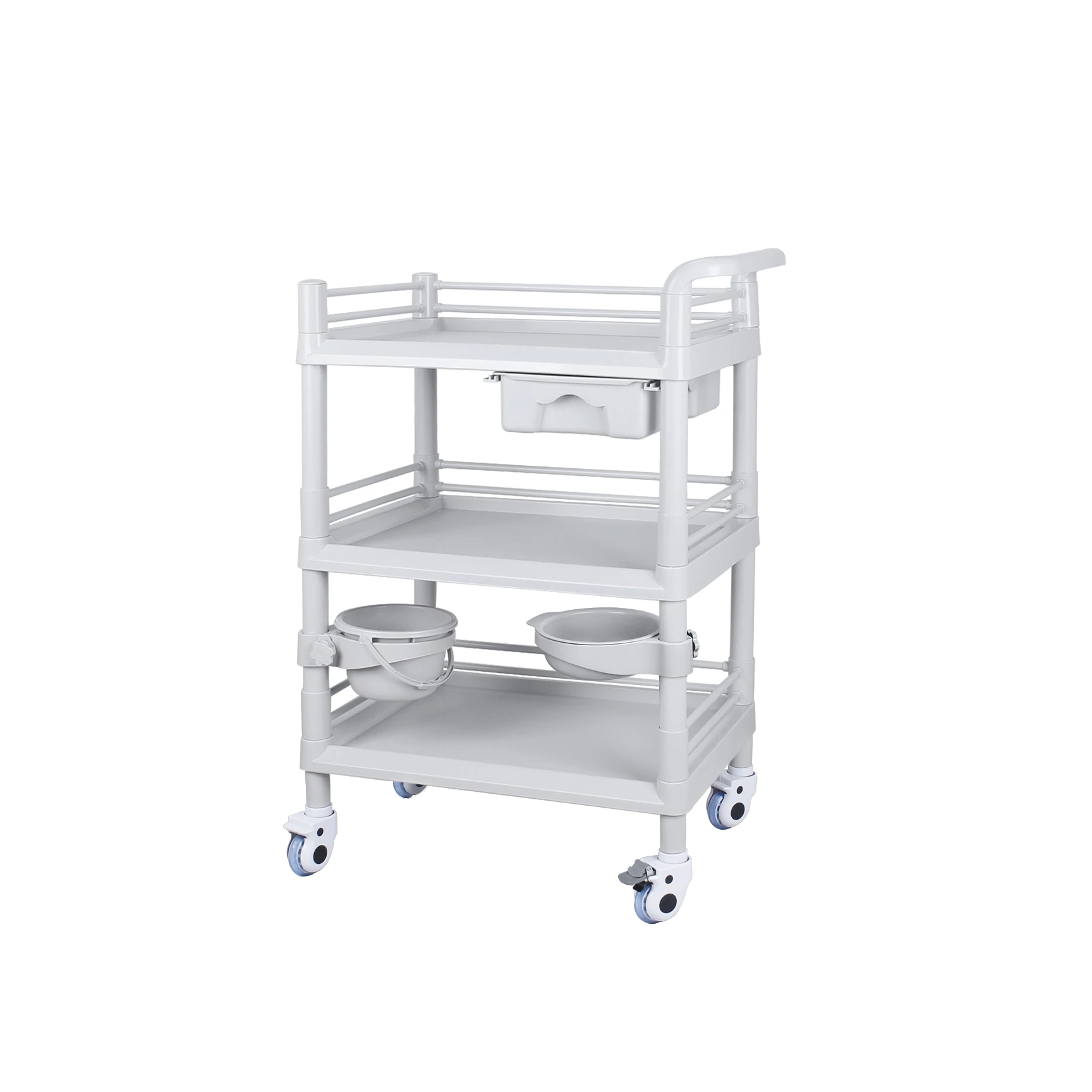 

Customized 760x530x930mm Multi-Function ABS Plastic Hospital Cart Medical Stainless Steel Trolley