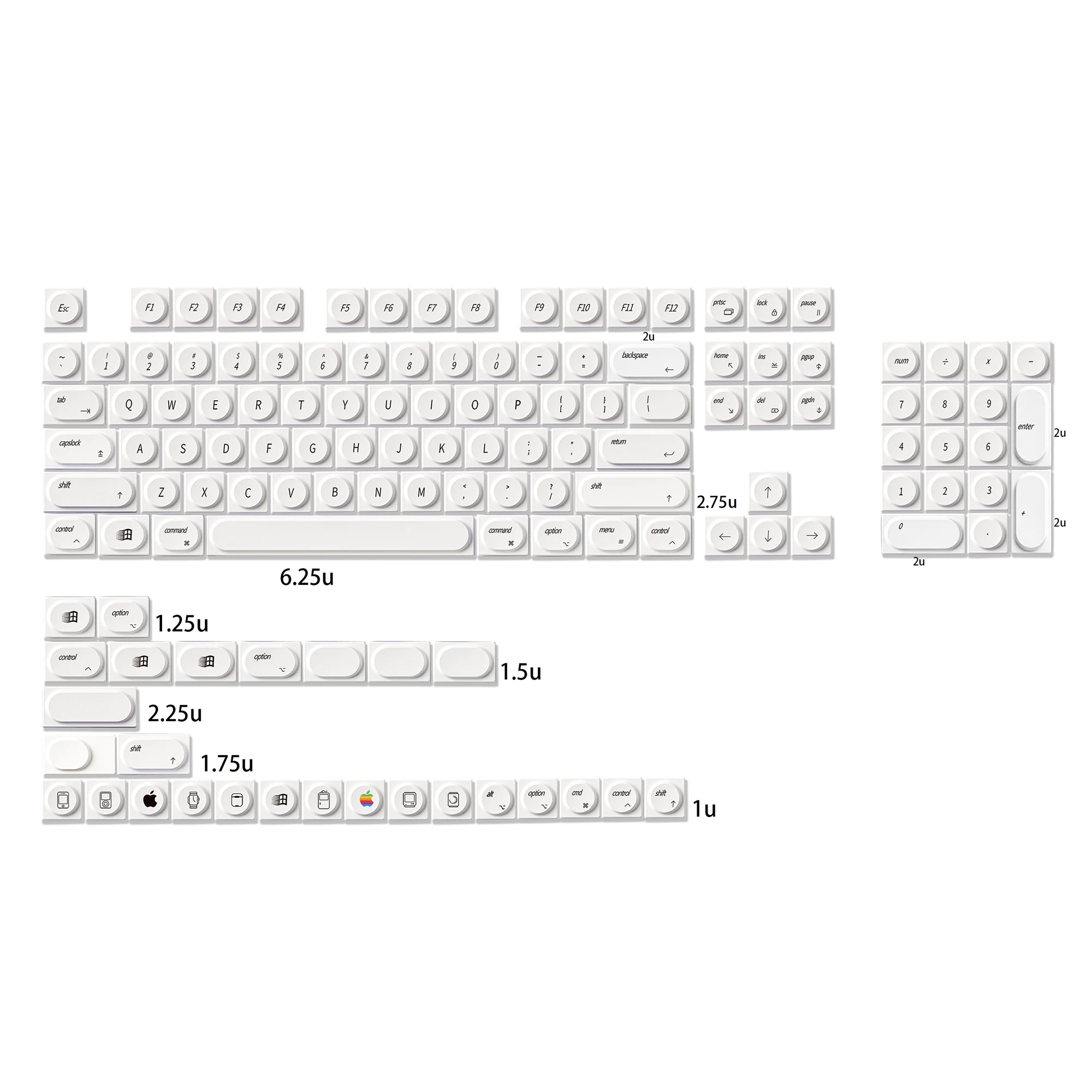 For MAC Style Keycaps PBT Custom Keyboard Keycaps,Keycup Set for Cherry Gateron MX Switches Mechanical Keyboards