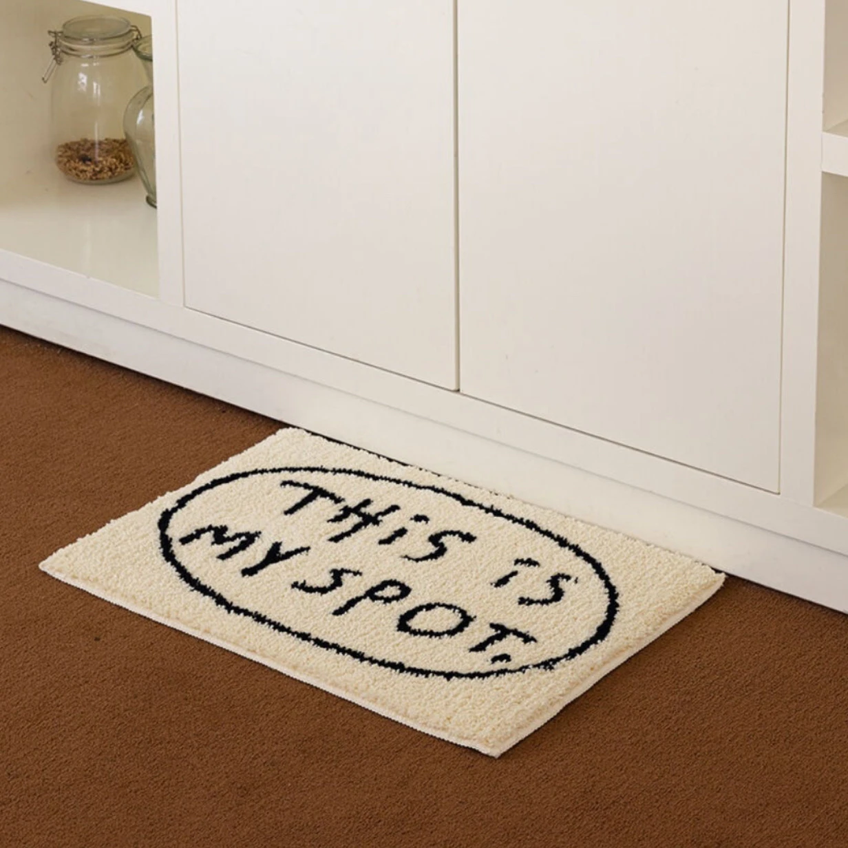 Chic Tufting Bathroom Mat Soft Letters Rug Bedroom Bedside Carpet Doormat Floor Anti Slip Tidy Pad Aesthetic Home Room Decor