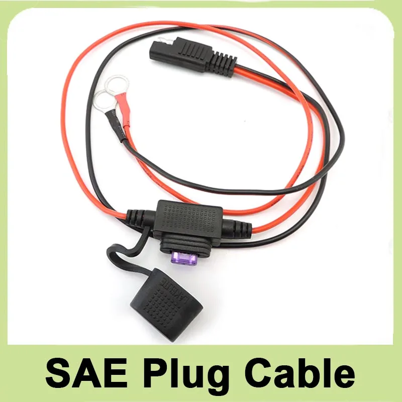 O-type Terminal to SAE Plug Line Automotive DIY Cable Connector 18AWG about 68cm Battery SAE DIY Cable Professional DC Power