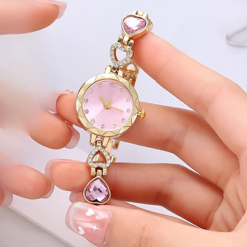 New Fashion Women's Watch, Casual Korean Style Trendy Classic Wristwatch, Ladies Rhinestone Bracelet Watch, Quartz Watch