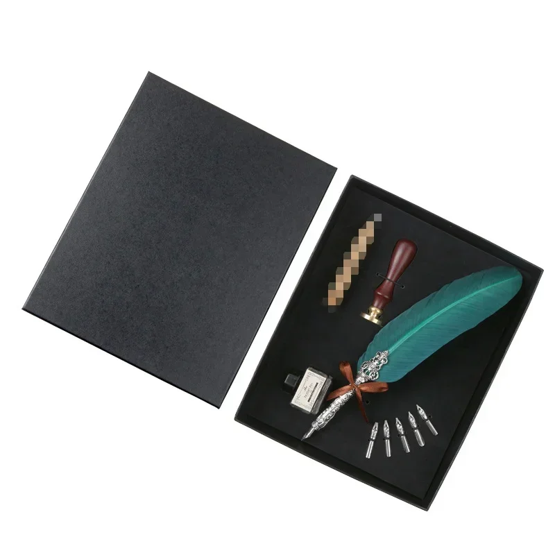 A Feather Dip Pen British Calligraphy Manga Retro Gift Authentic Set