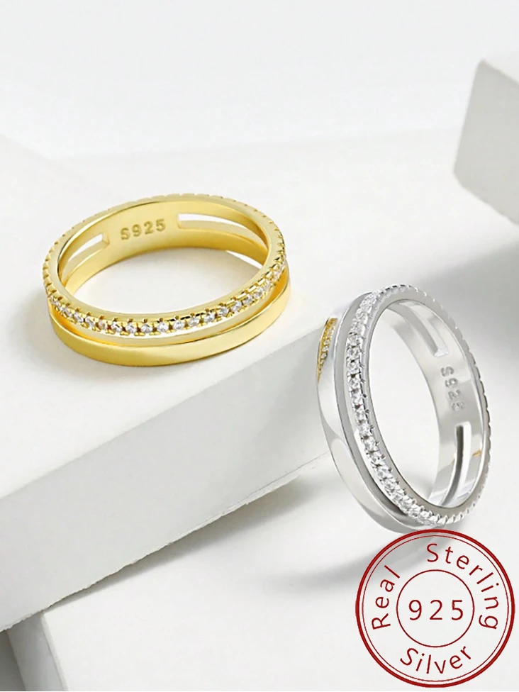 

925 Sterling Silver Classic Gorgeous Sparkling Zircon Ring For Women Engagement Wedding Luxury Fashion High Quality Fine Jewelry