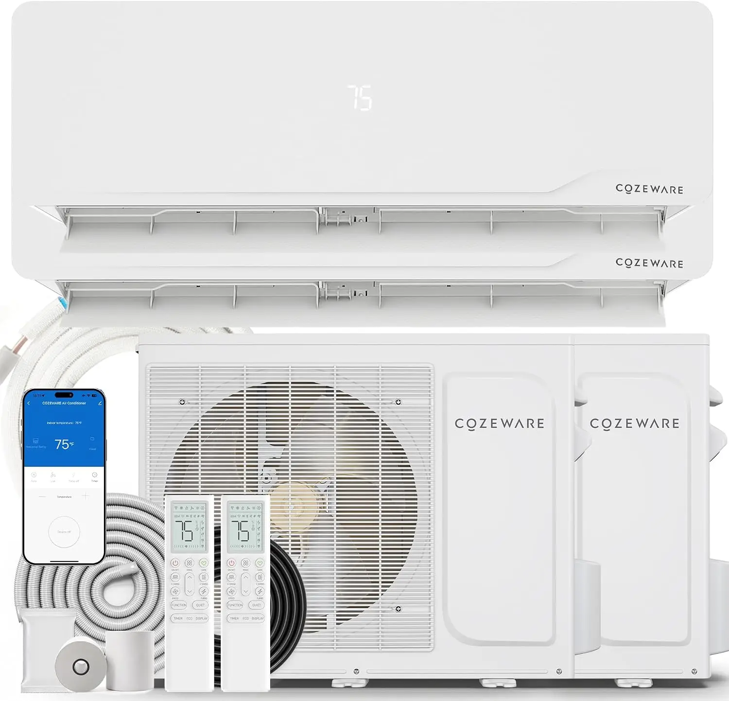 24000 BTU Mini Split AC/Heating System WiFi Enabled 230V 20 SEER2, Custom
