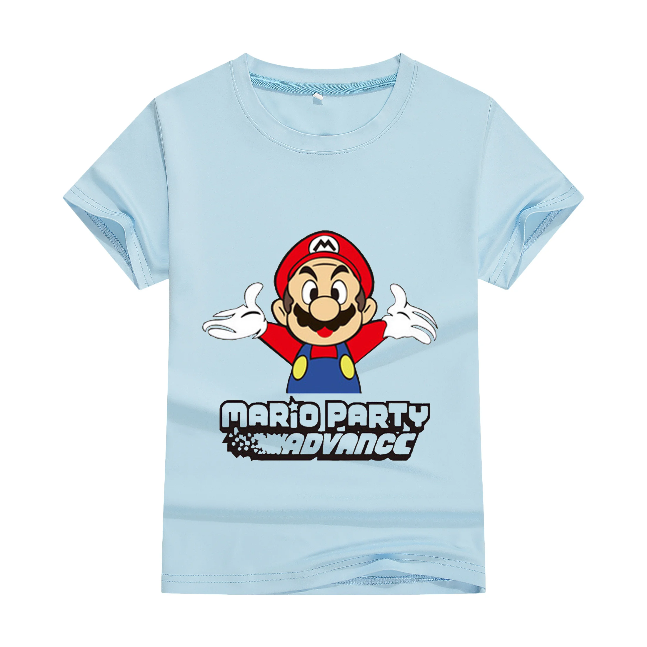 T-shirt Super Mario Bros pour enfants, 2024 coton, dessin animé, 100% T-shirt manches courtes col rond garçon fille, en coton imprimé, pour adolescents