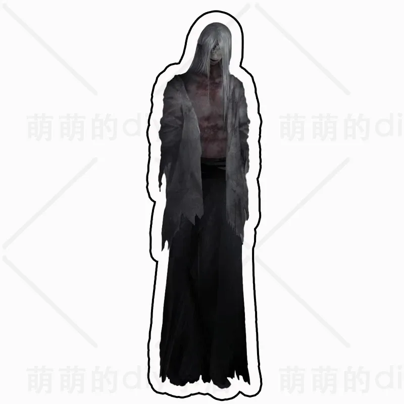 Textual Cosplay peripheral games, climbing silver hair, red umbrella, wind hat, acrylic desktop decoration, standing sign