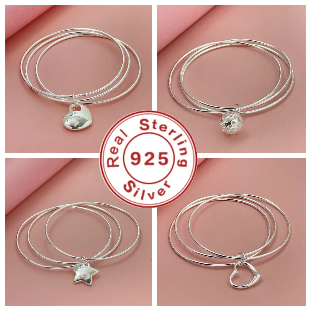 New 925 Sterling Silver Open Bracelet Suitable For Men And Women To Wear Or Give As Gifts