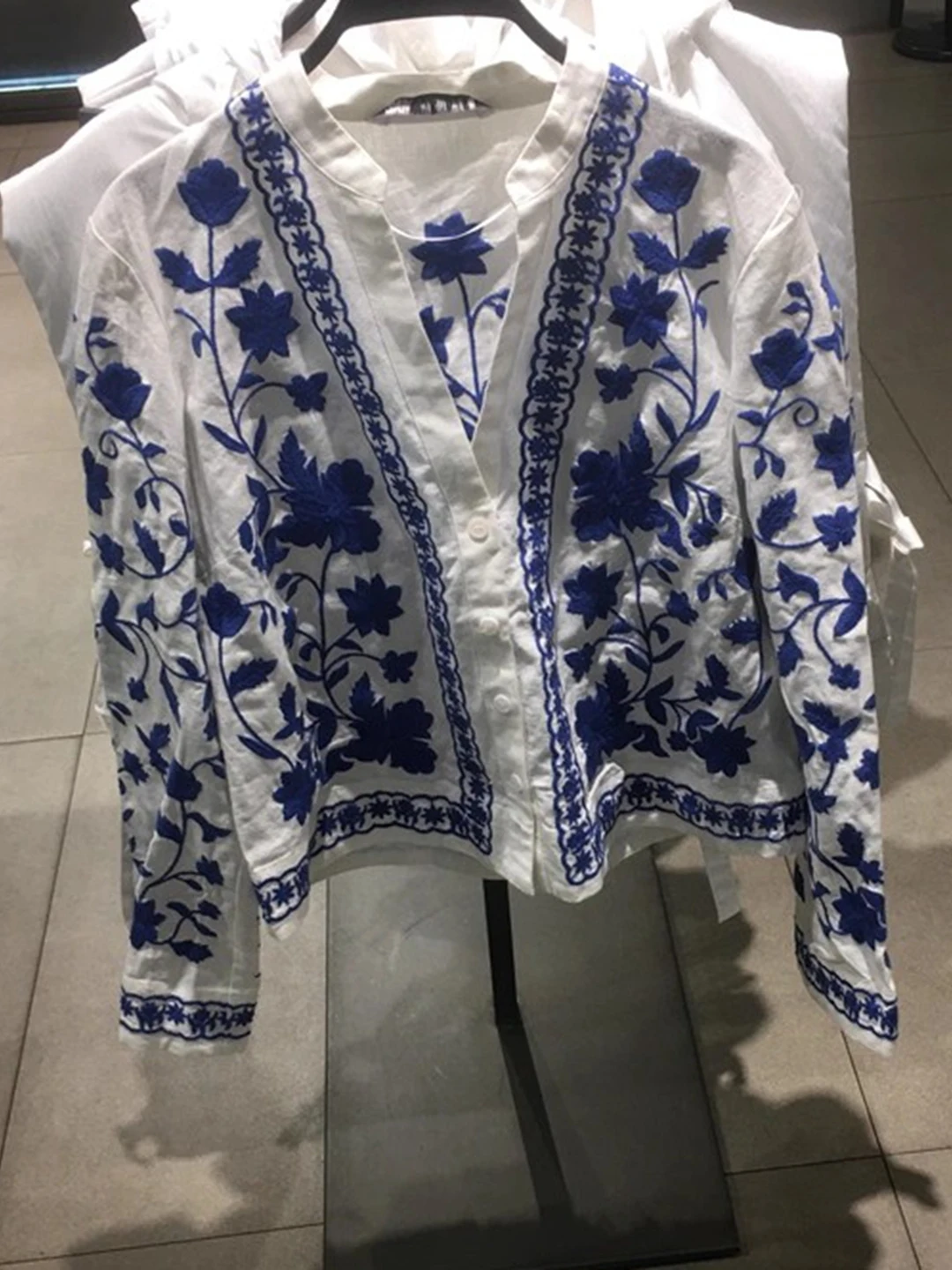 

ZARLuvip Весна Лето ort Svel Женская irt Белая вышитая длинная све Защита от солнца Прямой крой Смесь льна