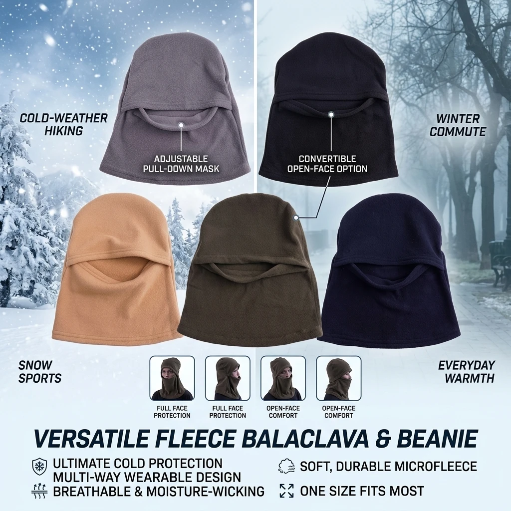 Winter Polar Coral Fleece Balaclava Men Face Mask Neck Warmer Beanies Thermal Head Cover Tactical Military Sports Scarf Ski Caps