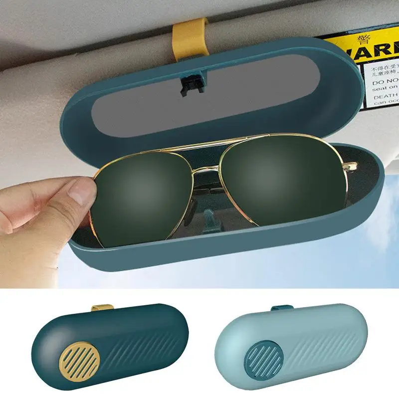 Sunglass Case For Car Universal Sun Visor Suede Leather Sunglasses Case Eyeglasses Hanger Glasses Box Organizer car accessories