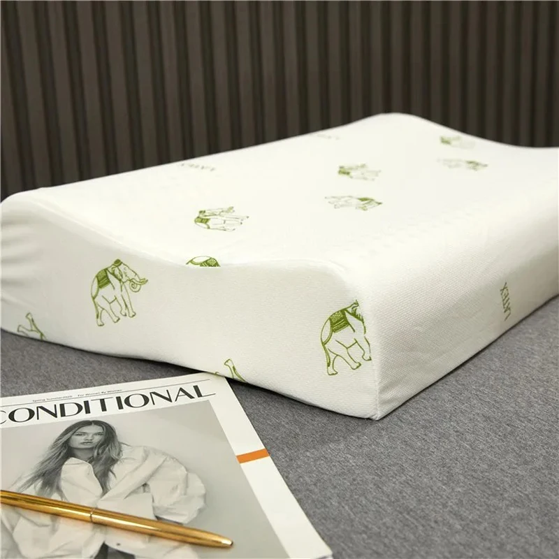 Natural Premium Thailand Latex Pillow Slow Rebound Pillows Relax Cervical Neck Sleeping Support Back Side and Stomach Sleepers