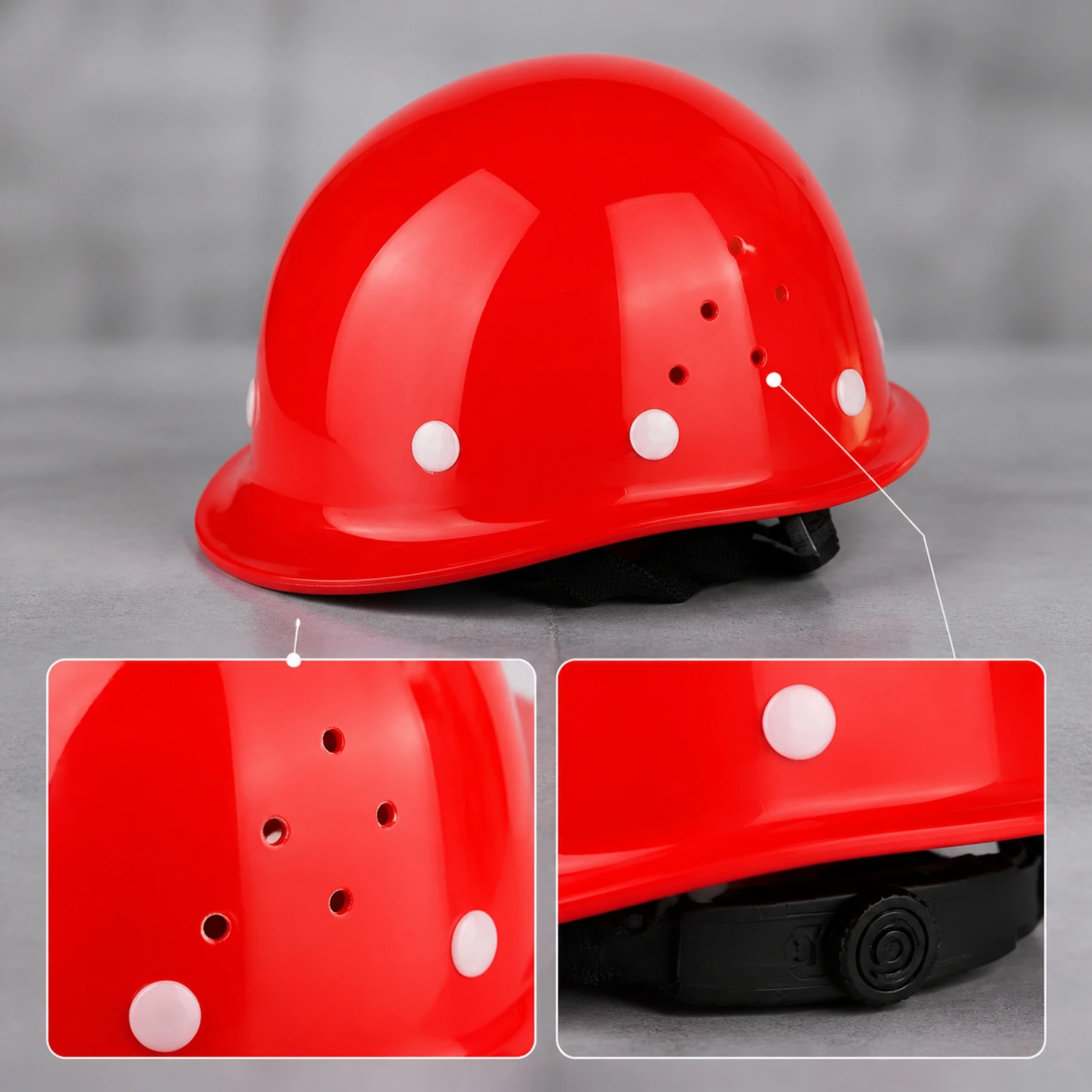 Hard Hat Impact Resistant Construction Safety Helmet Safety Helmet with Adjustable Hanging Harness Glossy for Electricians
