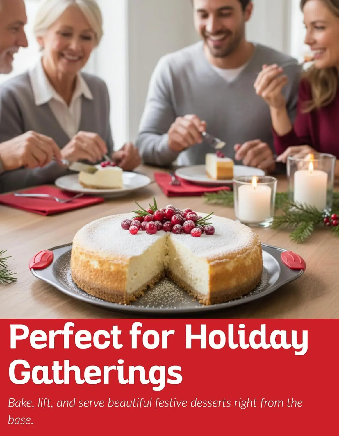 10 Inch Nonstick Springform Pan, Leakproof Cheesecake Baking Mold with Silicone Handles