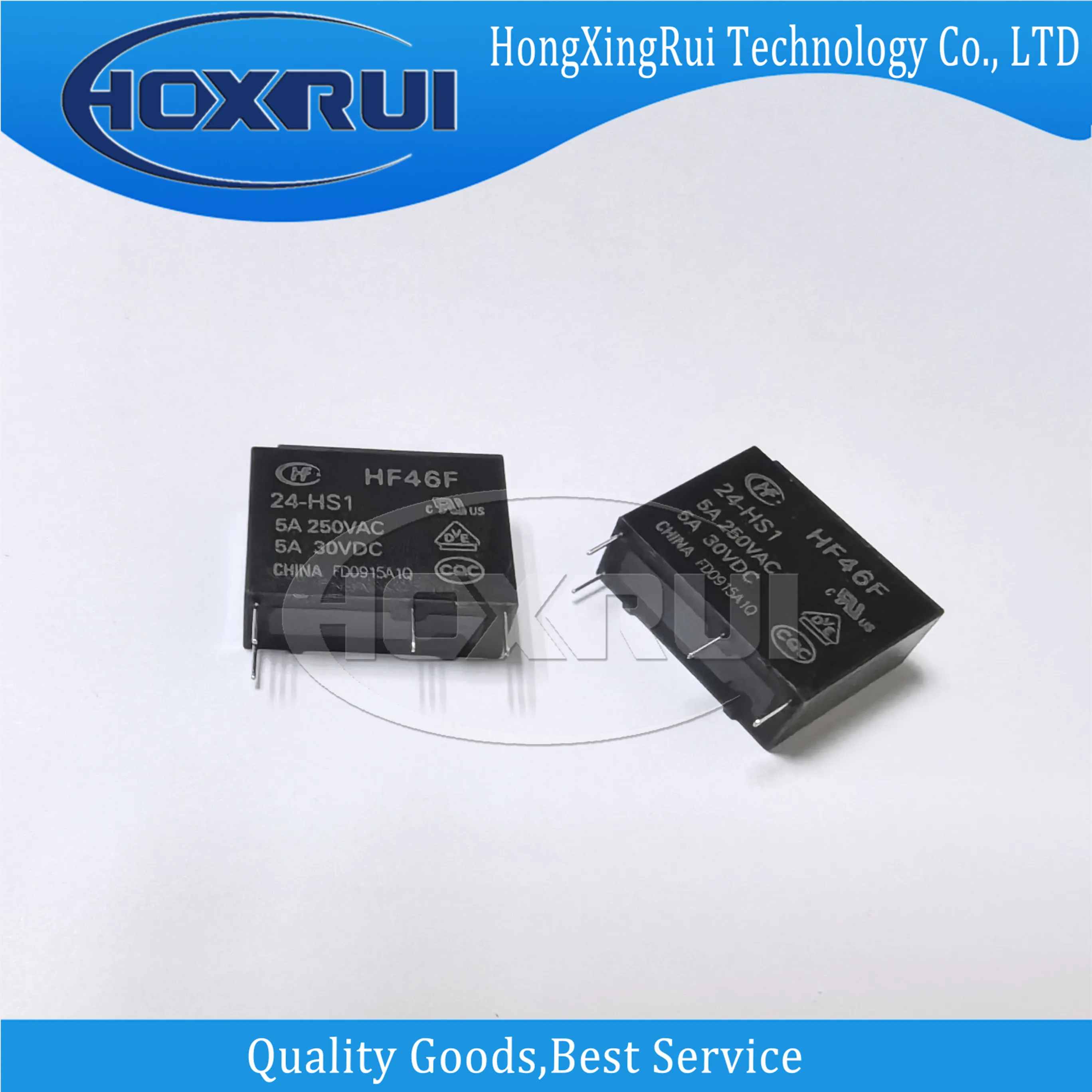 HF46F/24-HS1 DIP-4  HF46F 24-HS1 5A SPST 24VDC PCB Sealed Subminiature Intermediate Power Relay