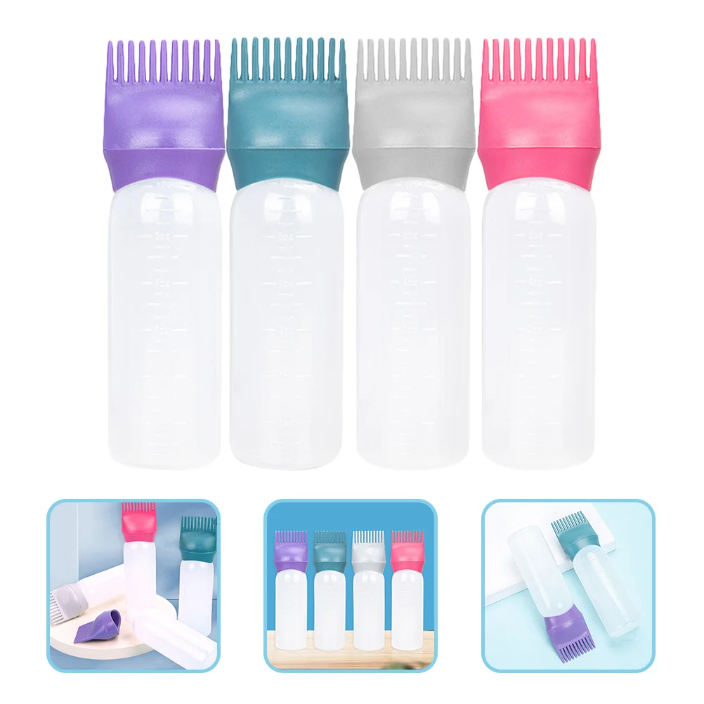 4Pcs Hair Dye Bottle Root Comb Applicator Durable Practical Small Size Lightweight Convenient Carry Store Even Color - Image 2