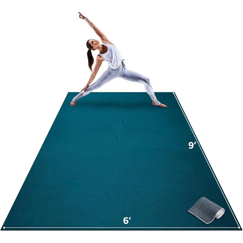 Extra large  extra thick  extra comfortable  non-slip barefoot exercise mat for any floor  suitable for stretching aerobics